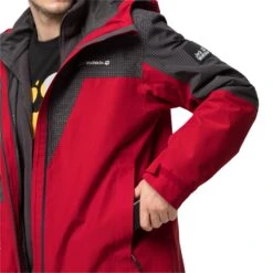 Veste 3 En 1 Jack Wolfskin Dna Rhapsody [Size S] -Hiking Store jack wolfskin 1114721 2102 7 dna rhapsody 3 in 1 m red lacquer