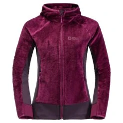 Women's Zipped Hooded Fleece Jack Wolfskin Rotwand (GT)