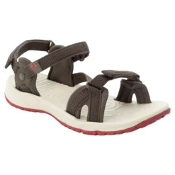 Sandales De Randonnée Femme Jack Wolfskin Lakewood Ride [Size 35.5] -Hiking Store jack wolfskin 4019041 5266 9 f360 lakewood ride sandal w coconut brown auburn