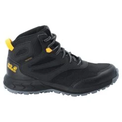 Chaussures De Randonnée Enfant Jack Wolfskin Woodland Texapore Mid [Size 34] -Hiking Store jack wolfskin 4042152 6055 2 f330 woodland texapore mid k black burly yellow xt