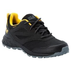 Chaussures De Randonnée Enfant Jack Wolfskin Woodland Texapore [Size 34] -Hiking Store jack wolfskin 4042162 6055 1 f360 woodland texapore low k black burly yellow xt